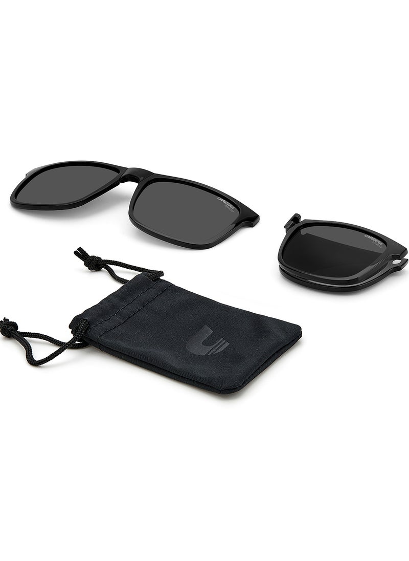 Carrera - Men's Polarized Rectangular Sunglasses - Carrera 8053/Cs Black Millimeter - Lens Size: 55 Mm - Image 1
