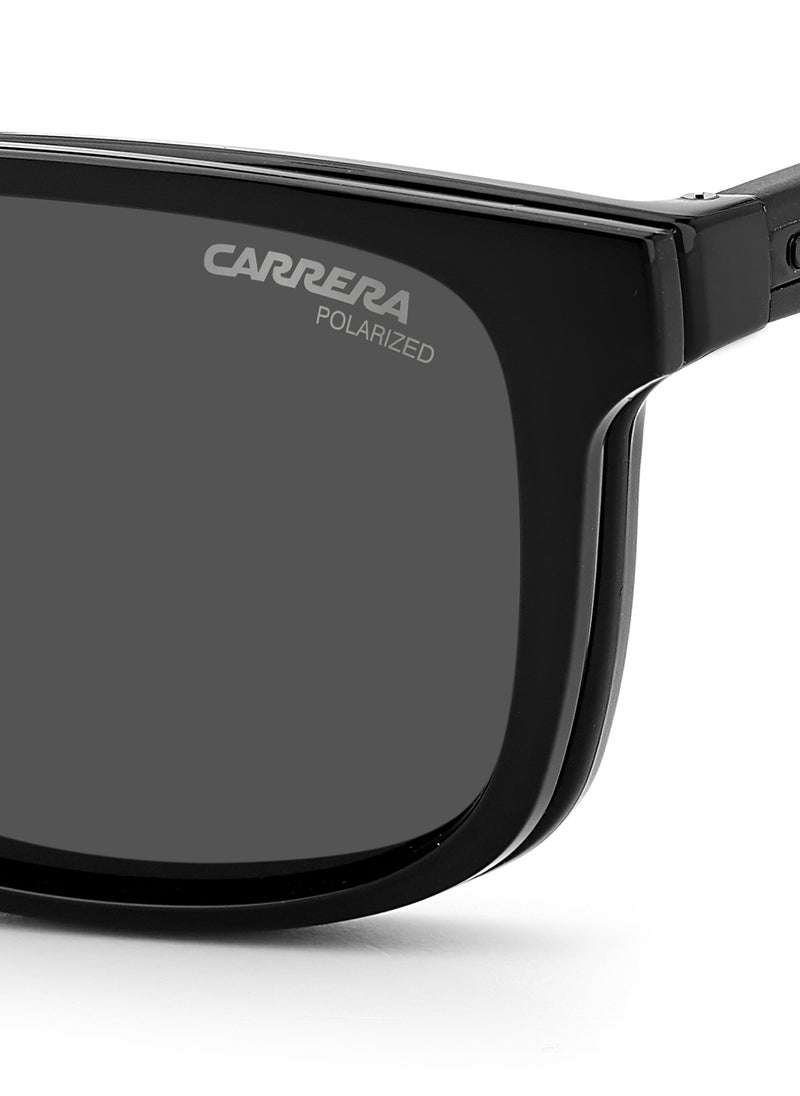 Carrera - Men's Polarized Rectangular Sunglasses - Carrera 8053/Cs Black Millimeter - Lens Size: 55 Mm - Image 1