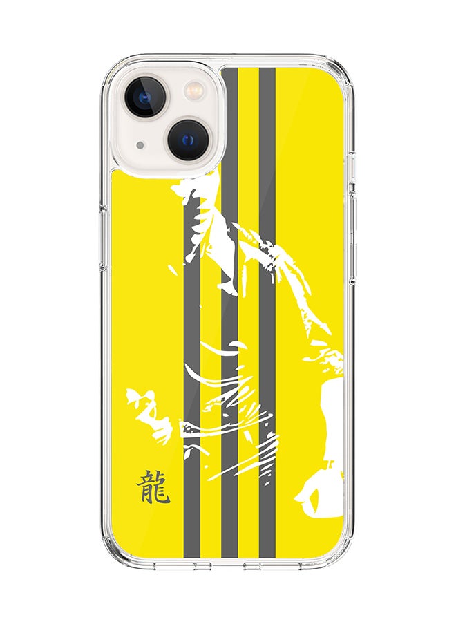 Classic Clear for Apple iPhone 14 Case Hybrid Soft Cover Flexible Edges Anti Drop TPU PC Gel Thin Transparent Cover [ Designed for Apple iPhone 14 ] - Fighter - Bruce Lee Full Print