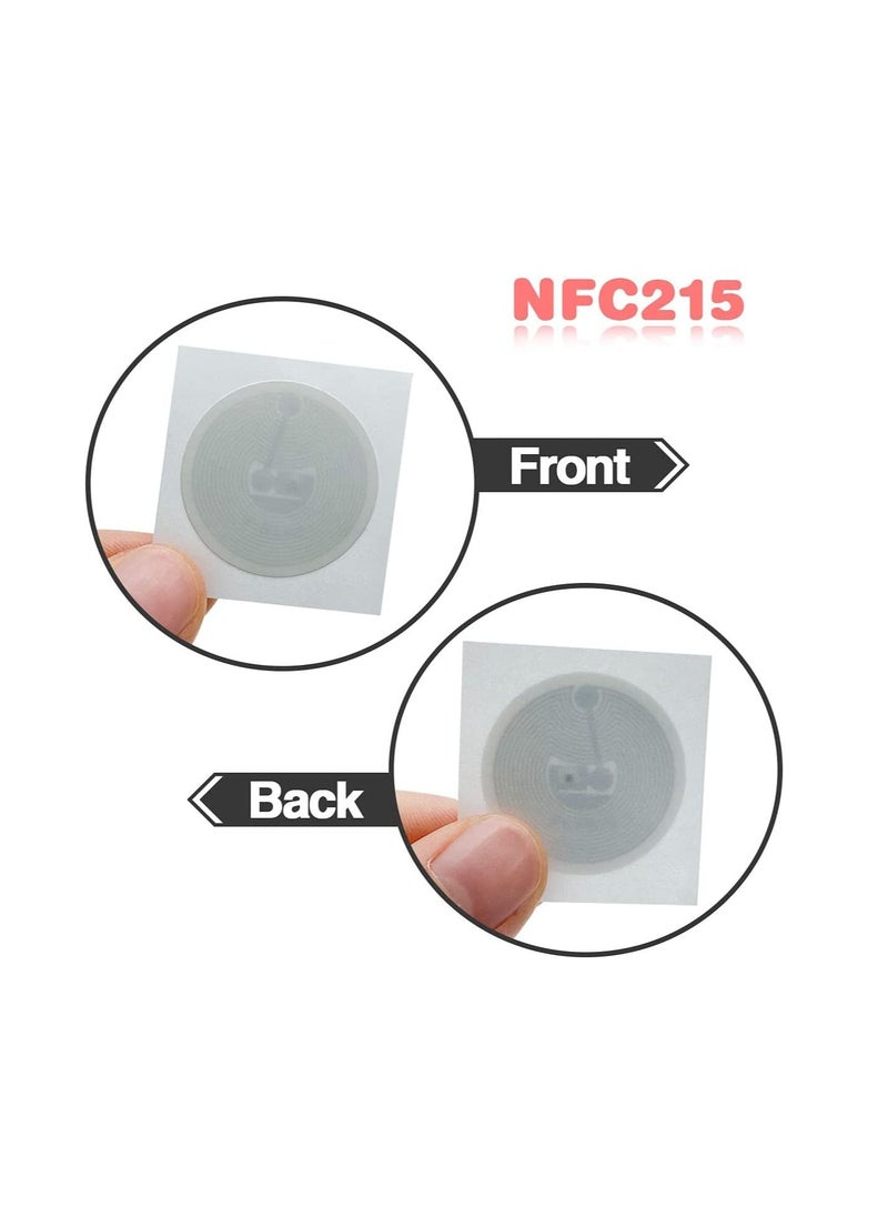 NTAG 215 NFC Sticker Compatible with TagMo and Amiibo - NTAG215 NFC Tag,25mm (1 inch), 504 Bytes Memory Compatible with Nintendo Switch, Wii U, and 3Ds!.50 pieces