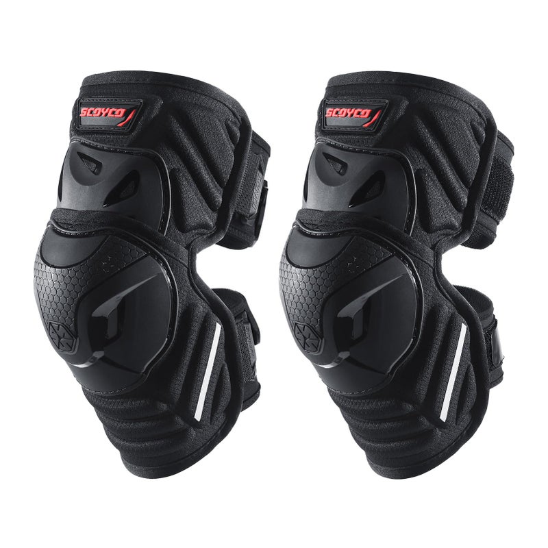 Scoyco Motocycle Knee Shin Pads for Adults CE Level 1 Adjustable Motocross Knee Guards with TPU Protective Dynamic Flex Racing Gear - Image 2