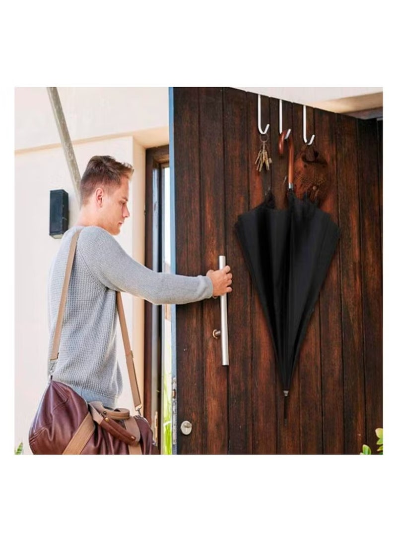 4pcs Heavy Duty Door Hanger Hooks With Rubber | Organizer Hooks, Cabinet Essentials, For Living Room, Bathroom, Bedroom, Hooks Hangers, Hooks Behind Doors, Home Essentials(Black)  - Image 5