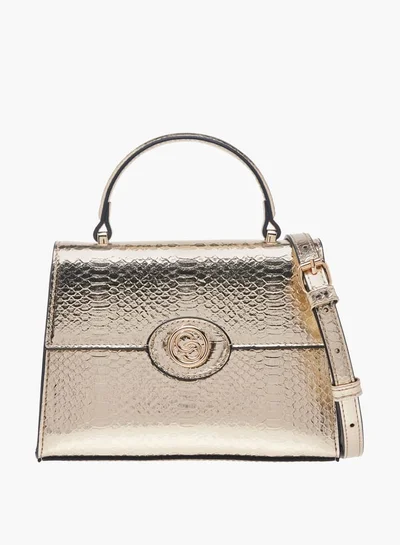 سيليست Women Embossed Satchel Bag with Detachable Strap and Top Handle