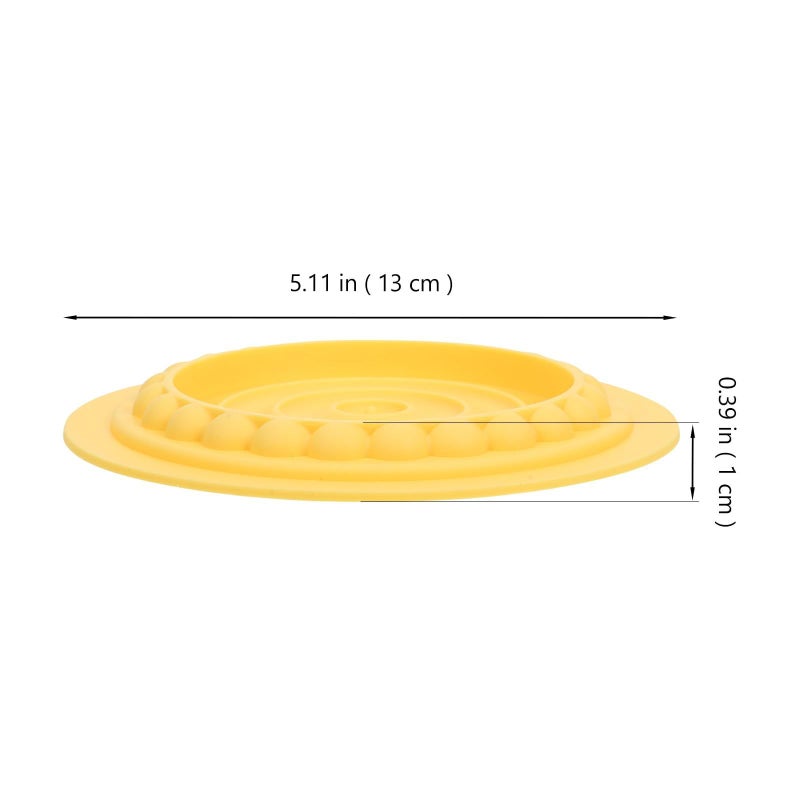 Yellow Slow Feeder Cat Bowl With Non Slip Mat Reduce Eating Speed For Wet Food - Image 3