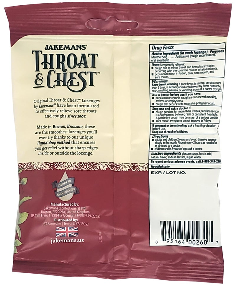 Jakemans Cherry Throat & Chest Lozenges Cough Drops (4 Pack) - Image 3