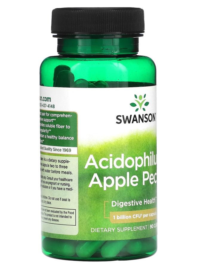 SWANSON Acidophilus & Apple Pectin 1  Billion CFU 90 Capsules - Image 2