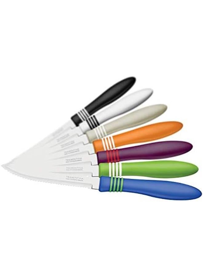 ترامونتينا طقم سكاكين شرائح اللحم من كور آند كور مع شفرة من الفولاذ المقاوم للصدأ ومقبض من البولي بروبيلين الأبيض - Image 3