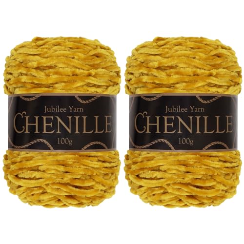 BambooMN JubileeYarn Chenille Yarn 100gCake Worsted Polyester Firenze 2 Cakes - Image 1