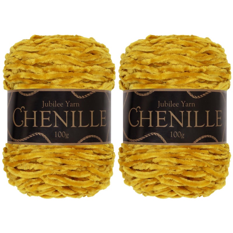 BambooMN JubileeYarn Chenille Yarn 100gCake Worsted Polyester Firenze 2 Cakes - Image 3