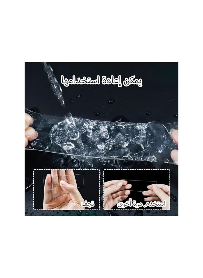 PROMASS promass شريط لاصق سحري مزدوج الجوانب بطول 10 متر، شريط لاصق شفاف مقاوم للماء وقابل للغسل واعادة الاستخدام من الاكريليك، شريط شفاف للجدران والخشب والبلاط والحجر والزجاج والمعدن والاكريليك  - Image 4