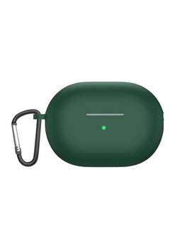 Generic Silicone Case Compatible with Huawei Freebuds Pro 4 2025 with Carabiner, Shockproof Slim Headphone Case, Soft Earphone Protective Cover Support Wireless Charging (Green) 