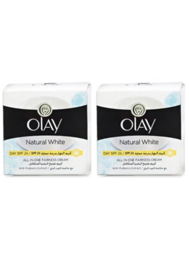 Olay Two pieces of Natural White Complete Skin Lightening Cream, White, 50 grams - Image 1