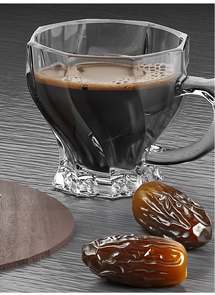 CITY GLASS Twist Coffee Set (6*Mug + 6*Underline) - 12 Pieces City Glass -  Modern Design to Get a Happy Coffee Time  - Image 3