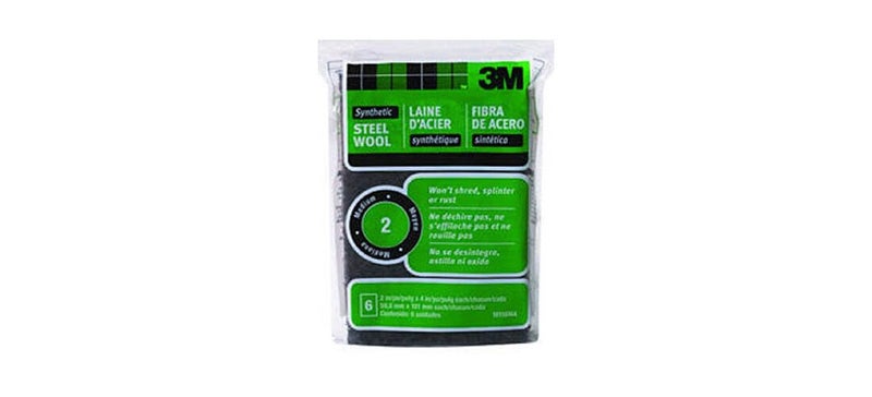 3M Synthetic Steel Wool Pads, #2 Medium, 6-Pads, Use Wet Or Dry, Compatible With Water-Based Strippers & Finishes, Will Not Shred, Splinter Or Rust Like Steel Wool Does, Rinse and Reuse (10116NA) - Image 1