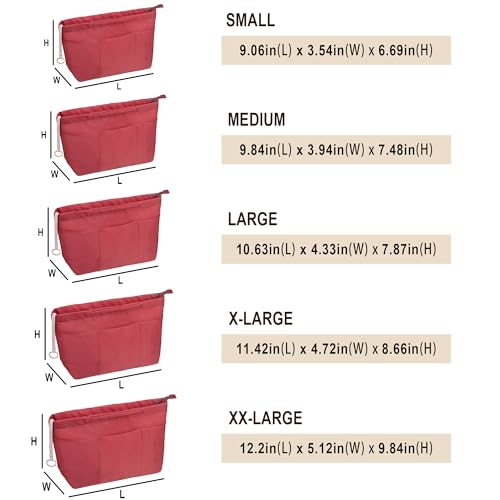 Vercord Purse Insert Organizers for Tote Handbag Bag in Bag with Zipper Liner Bag Organizer for Women 14 pockets - Image 3