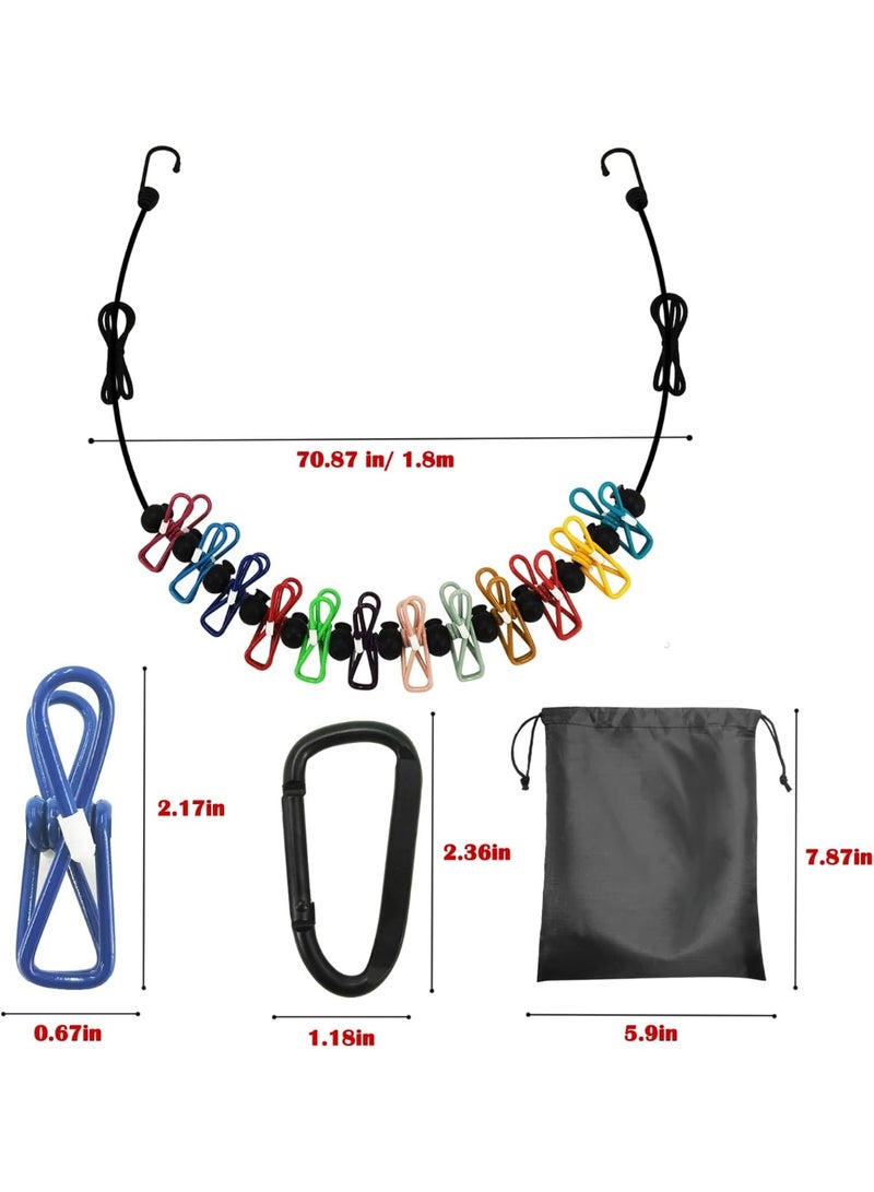 Relex Retractable Portable Clothesline for Travel, Clothing line with 12 Clothes Clips, for Indoor Laundry Drying line, Outdoor Camping Accessories - Image 4