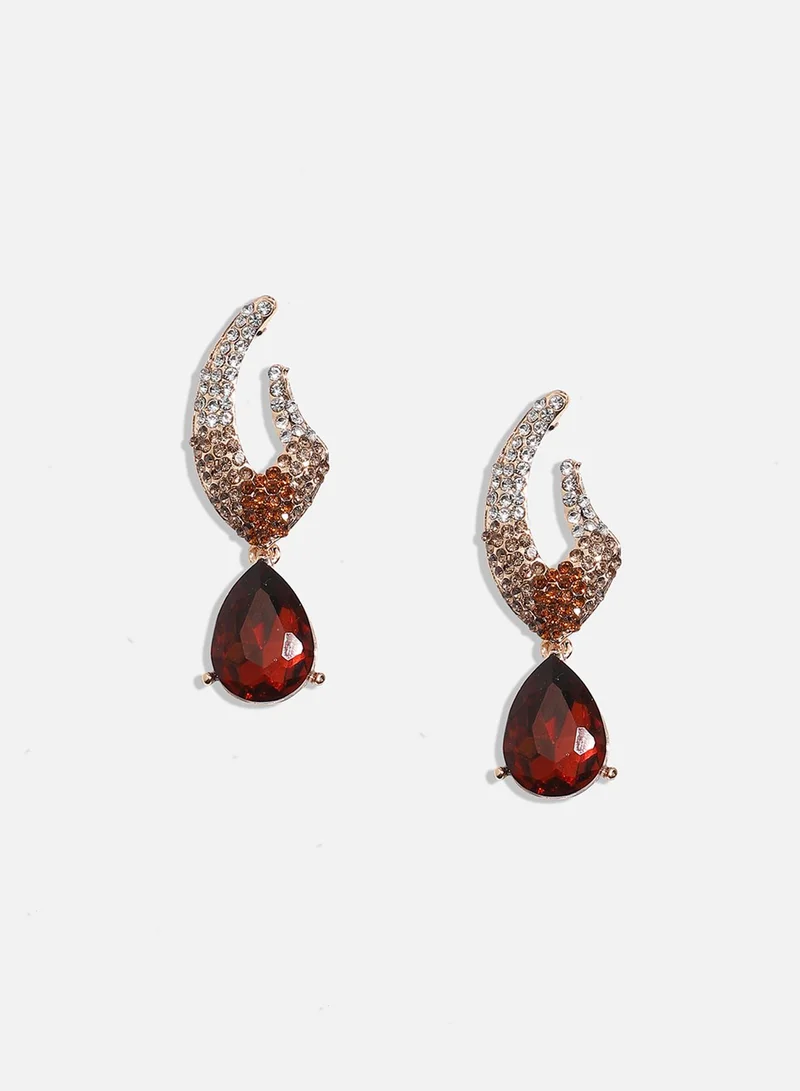 SOHI Crystal Pear Drop Earrings