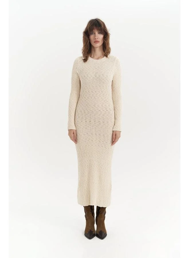 Bohemai  Melbourne Organic Long Knit Beige Dress for Women | Best Price UAE