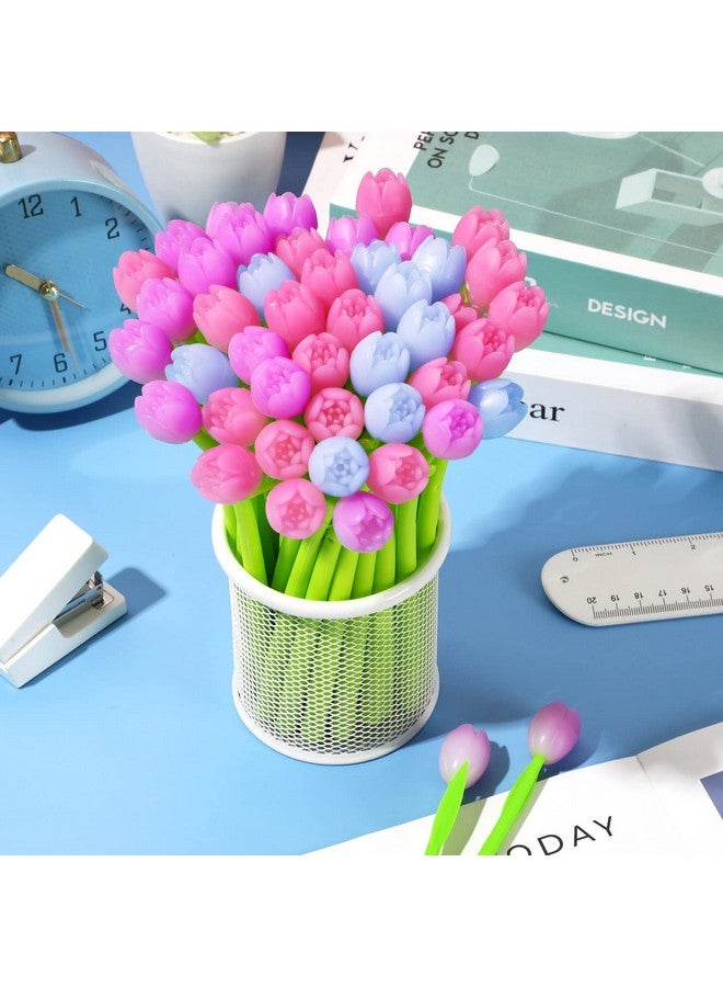 SANNIX Color Changing Tulip Flower Pens 50 Pcs Novely Fun Tulip Gel Ink Pen Bulk For Birthday Party Favors Gift School Classroom Office Stationery Store Bags Filler - Image 4