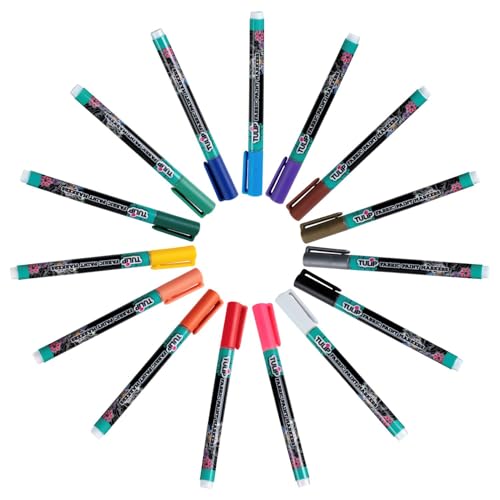 TULIP33701 Fabric Paint Markers Rainbow 15 Pack for Permanent Color on Fabric Wood Rocks - Image 3