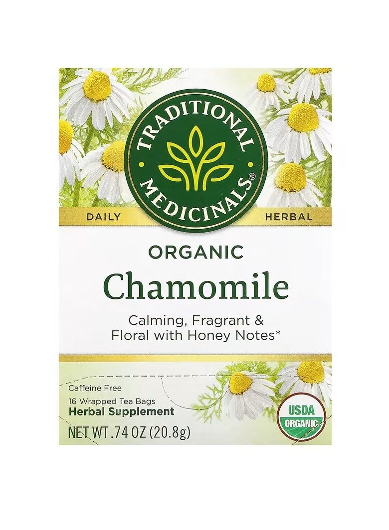 Traditional Medicinals Organic Chamomile, Caffeine Free, 16 Encapsulated Tea Bags, 0.74 oz (20.8 g)