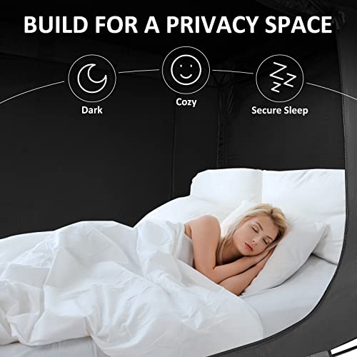 YAVIL Bed Tent Bed Canopy King Size, Portable Sleeping Tents Dream Tents Indoor for Kids and Adult, Blackout 70% Breathable Privacy Space on Bed with Three Doors (Mattress Not Included) - Image 2