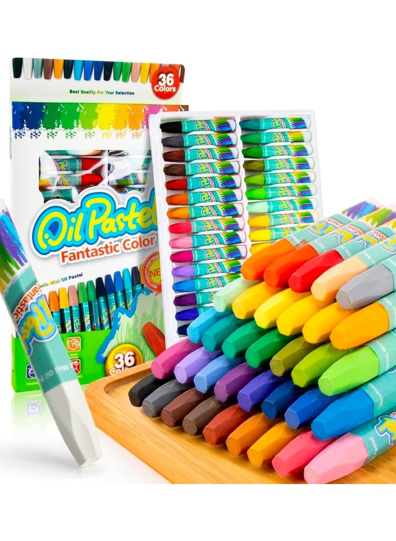 36 Vivid Colors Oil Pastels, Non Toxic Oil Pastels for Kids, School Supplies, Kids Indoor Activities At Home, Students Painting Drawing Oil Paint Drawing Sticks - Image 1