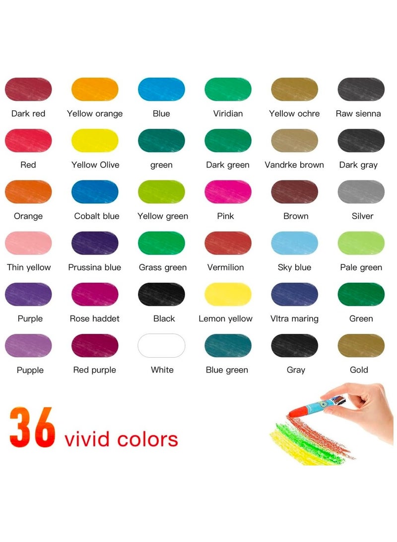 36 Vivid Colors Oil Pastels, Non Toxic Oil Pastels for Kids, School Supplies, Kids Indoor Activities At Home, Students Painting Drawing Oil Paint Drawing Sticks - Image 2
