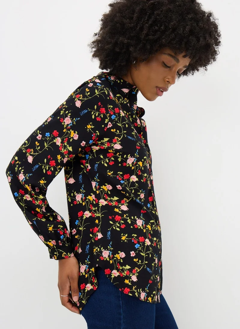 Matalan Black Ditsy Floral Shirt