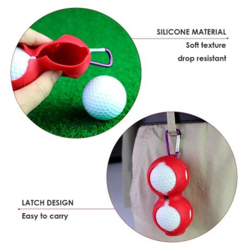 GolfBasic Store Ball Holder (Silicone) Pack of 2 Pcs (Red) - Image 3