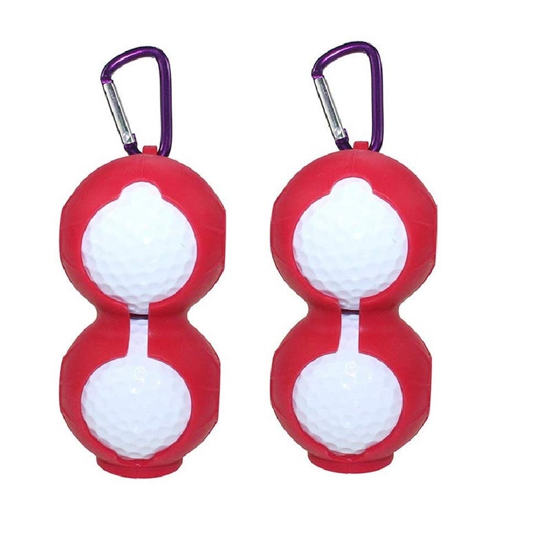 GolfBasic Store Ball Holder (Silicone) Pack of 2 Pcs (Red) - Image 1