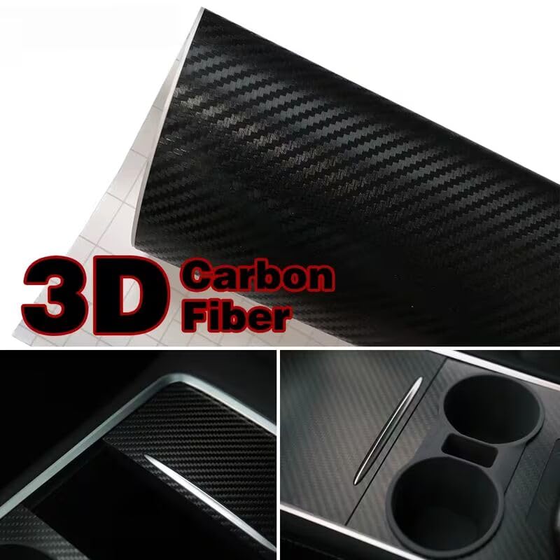HOMSUN Car Wrap Vinyl Vehicle Self Adhesive Vinyl DIY Decal Camouflage Adhesive PVC Film Waterproof Decorative Wrap Sticker Wrapping (Black 3D Carbon, 24 X 48 Inch) - Image 4