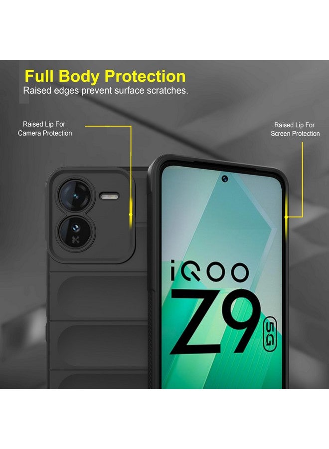 ZAPCASE غطاء خلفي Zapcase لجهاز Iqoo Z9 5G | متوافق مع غطاء خلفي لجهاز Iqoo Z9 5G | غطاء سحري من السيليكون السائل مع حماية الكاميرا | أسود - Image 3