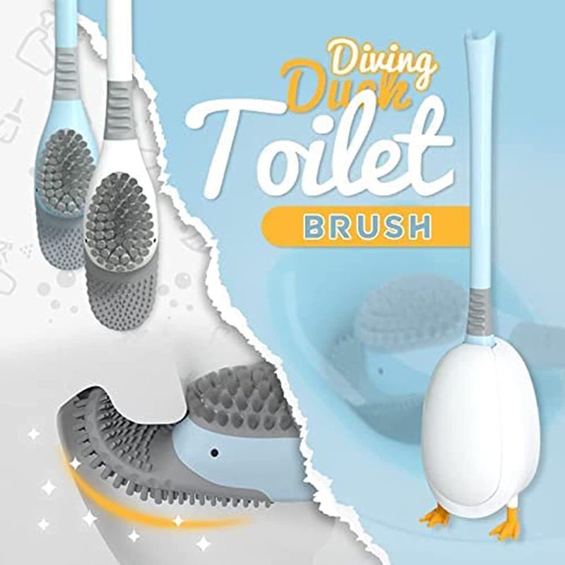 Cozron Cozron Silicone Cartoon Shape Soft Bathroom Brush | Wall Mounted Toilet Brush with Holder | Bathroom Cleaning Tool | Cleaning Bowl Brush Kit (Pack of 1,Multicolor) - Image 3