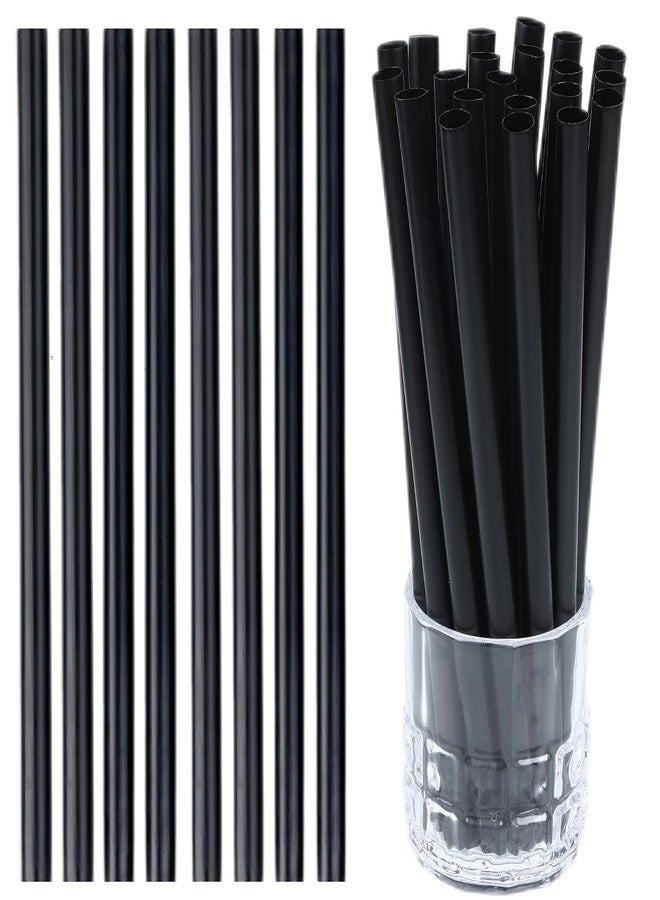 YAOSHENG 100 Pcs Black Disposable Drinking Plastic Straws.Milk tea juice disposable straw (0.47'' diameter and 8.27" long) (black-100pack, 8.27 Inches) - Image 3