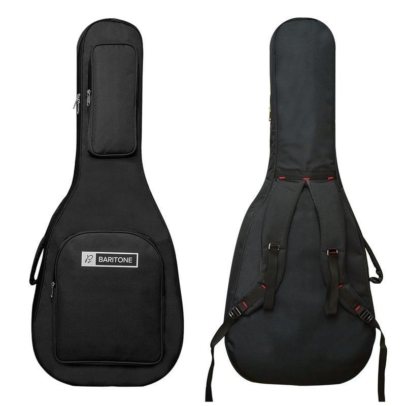 Baritone Premium Polyester Soft & Heavy Padded Acoustic Guitar Case - Black, 42 Inch - Image 1