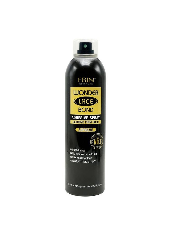EBIN NEW YORK Wonder Lace Bond Adhesive Spray - Supreme (Extreme Firm Hold), 2.7 fl. oz./ 80ml | Fast Drying, No Residue, No Build up, Powerful Hold, All-Day Hold, Daily Wig Application  - Image 2
