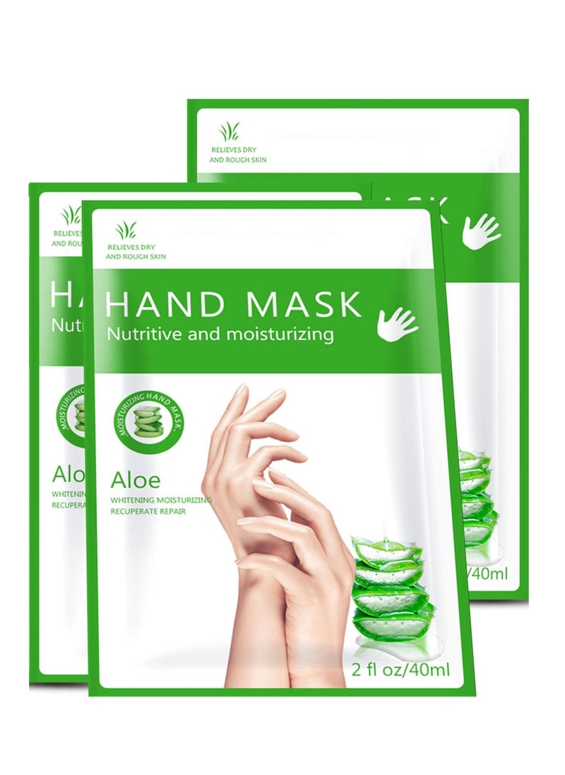 Generic - Moisturizing Hand Gloves - 3 Pcs Hand Masks with Plant Extracts for Dry, Aging, and Cracked Hands. Intense Nourishing Hand Cream Mask with Aloe Vera for Skin Repair, Whitening, and Anti-Aging. - Image 1