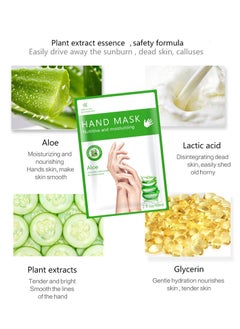 Generic Moisturizing Hand Gloves - 3 Pcs Hand Masks with Plant Extracts for Dry, Aging, and Cracked Hands. Intense Nourishing Hand Cream Mask with Aloe Vera for Skin Repair, Whitening, and Anti-Aging.  - Image 4