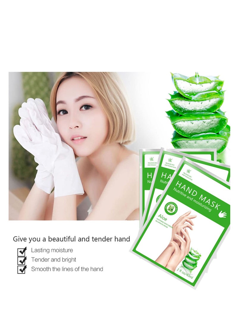 Generic - Moisturizing Hand Gloves - 3 Pcs Hand Masks with Plant Extracts for Dry, Aging, and Cracked Hands. Intense Nourishing Hand Cream Mask with Aloe Vera for Skin Repair, Whitening, and Anti-Aging. - Image 1
