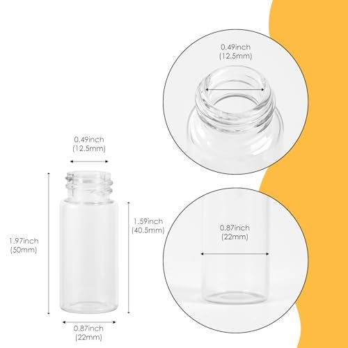 Cadbibe 10ml Clear Glass Vials with Screw Caps and Plastic Stoppers, Small Liquid Sample Vial, Leak-Proof Vial, 12PCS - Image 3