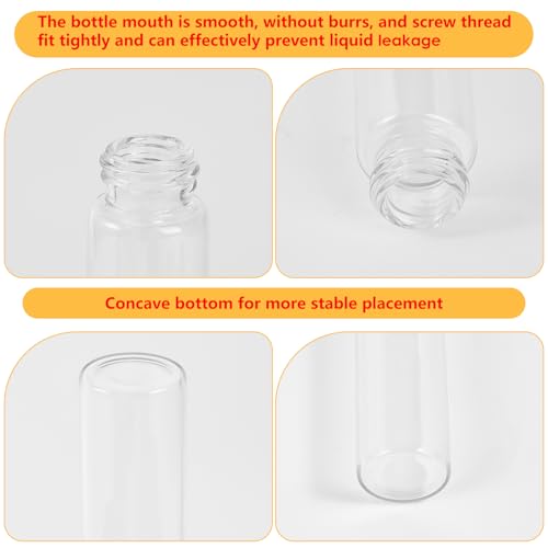 Cadbibe 10ml Clear Glass Vials with Screw Caps and Plastic Stoppers, Small Liquid Sample Vial, Leak-Proof Vial, 12PCS - Image 5