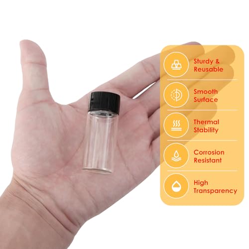 Cadbibe 10ml Clear Glass Vials with Screw Caps and Plastic Stoppers, Small Liquid Sample Vial, Leak-Proof Vial, 12PCS - Image 4