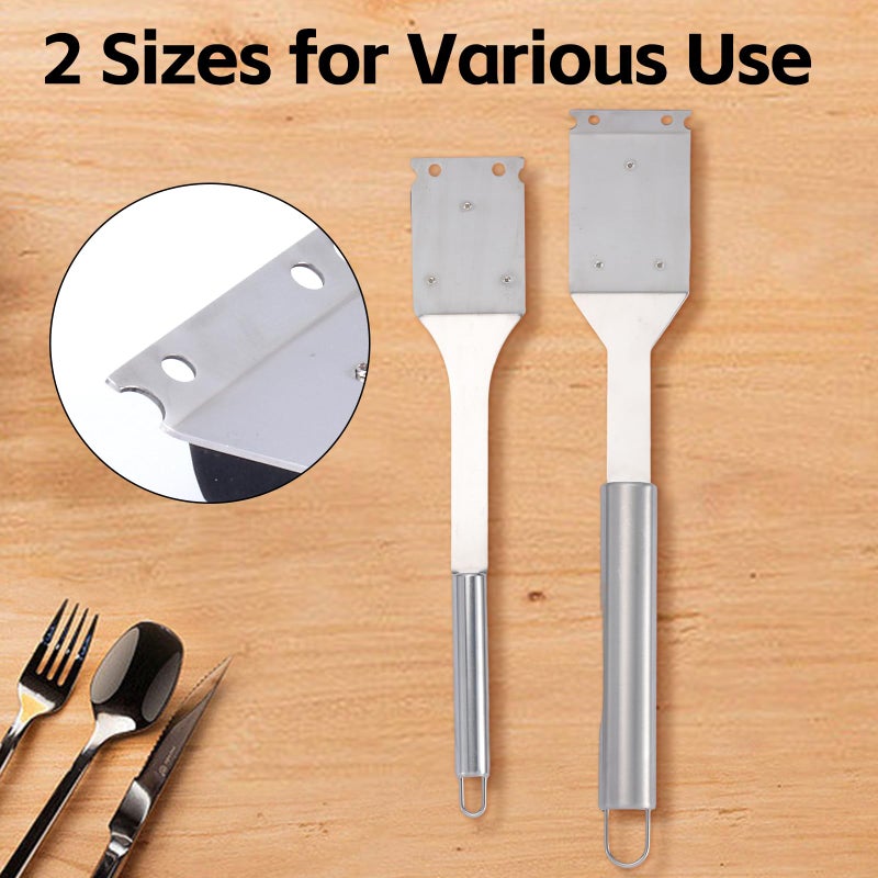 Edgnb 2 Pack Grill Brush and Scraper, 16.5â€ & 14â€ Wire BBQ Grill Brush for Outdoor Grill, 304 Stainless Steel Cleaning Brush BBQ Grill Accessories, Safe Grill Cleaner Brush-Ideal Gift for Men/Dad BBQ Brush - Image 4