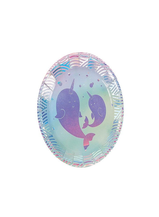 Fun Express NARWHAL PARTY DESSERT PLATE - Party Supplies - 8 Pieces