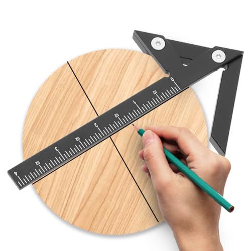 KETIPED Aluminum Imperial Circle Center Positioning, 45/90 Degree Positioning Ruler, Right Angle Positioning, Centerline Positioning, Multi-Function Arrow Ruler, High-Precision Measuring Ruler,044BK - Image 3