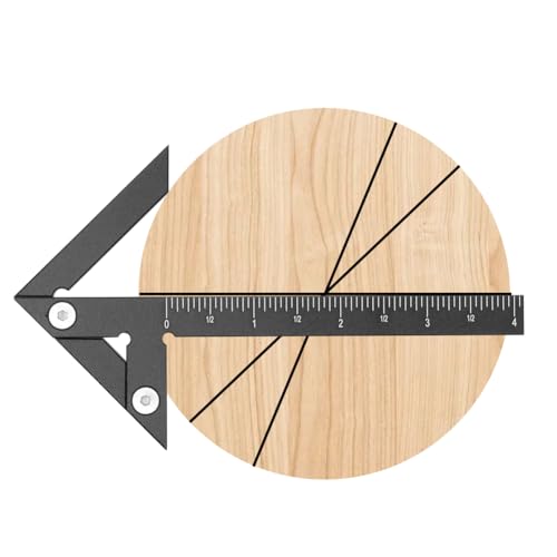 KETIPED Aluminum Imperial Circle Center Positioning, 45/90 Degree Positioning Ruler, Right Angle Positioning, Centerline Positioning, Multi-Function Arrow Ruler, High-Precision Measuring Ruler,044BK - Image 1