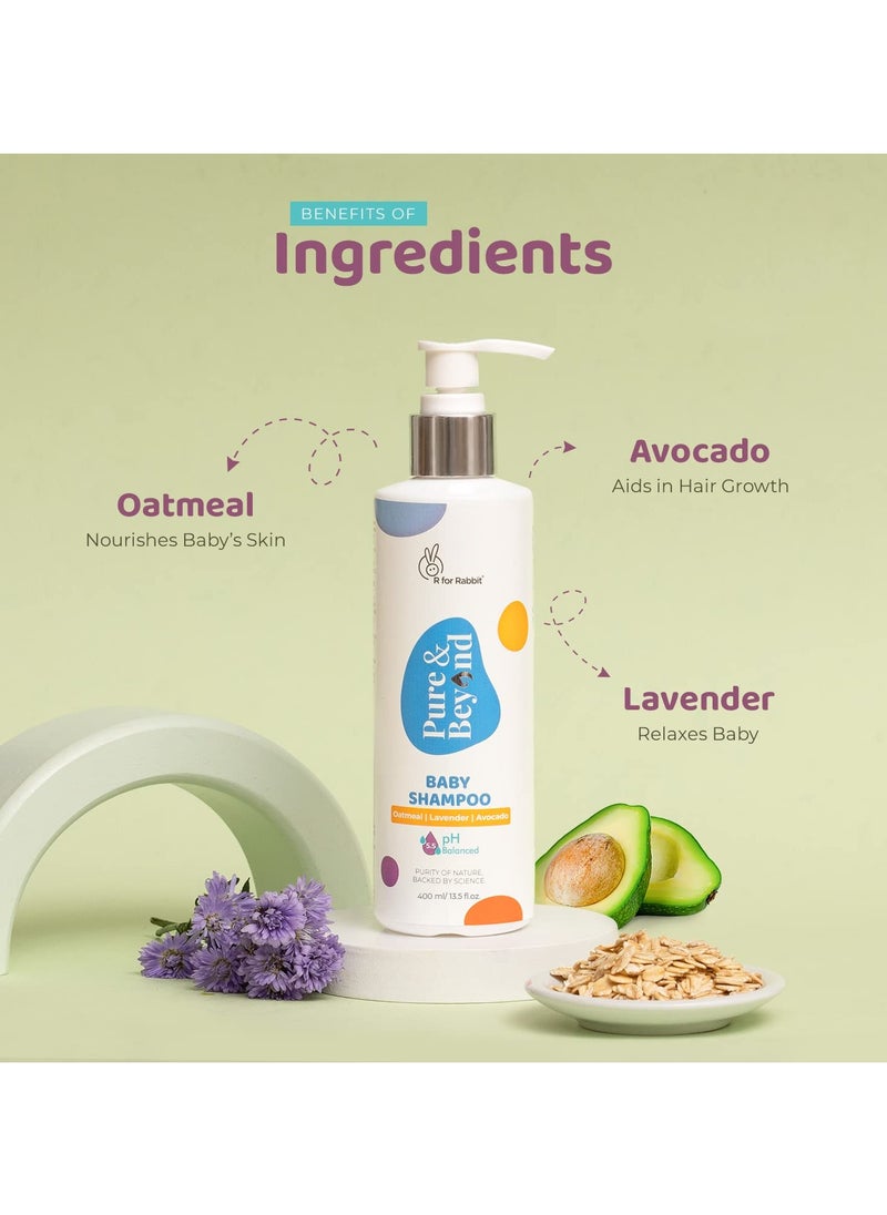 R for Rabbit - R for Rabbit Baby Shampoo 400 ml Pure and Beyond for Kids No Tears Ph 5.5 Mild and Gentle With Natural oatmeal and Avocado - Image 1
