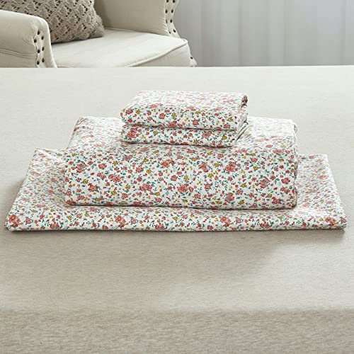 DAUAOTO 100% Cotton Bedding Printed Sheets Set for Full Size Bed Up to 14" Deep Mattress, Ditsy Floral Pattern Bedlinen Sets, Pink - Image 2