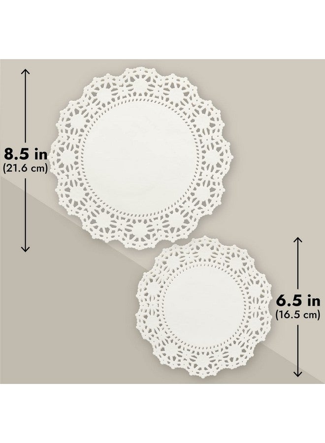 Juvale 150 Pack Round White Paper Doilies Assorted Sizes for Cake, Food, Dessert - Lace Paper Placemats for Crafts, Plates, Party Table, Wedding (6.5, 8.5, and 10.5 Inch) - Image 5